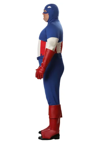 Vista 3 de Disfraz Premium de Capitán América para Hombre Talla Grande Multicolor