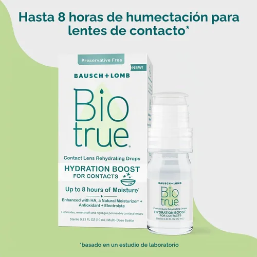 Vista 4 de Biotrue Solución para lentes de contacto Hydration Plus + gotas rehidratantes para lentes de contacto