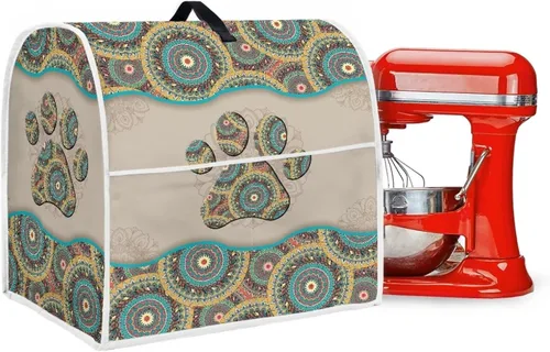 Vista 5 de Funda para mezclador de cocina de pata de perro bohemio compatible con ayuda de cocina de 4.5 a 5 cuartos de galón, batidora de pie Hamilton