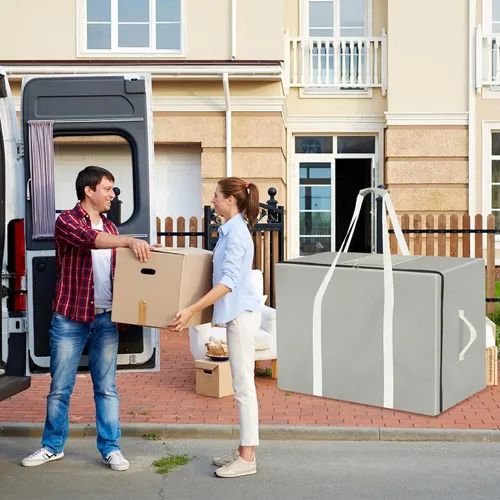 Vista 6 de Klmnop Bolsa de almacenamiento plegable para colchón, funda de transporte resistente 600D con ventana de PVC para cama de invitados de tres pliegues