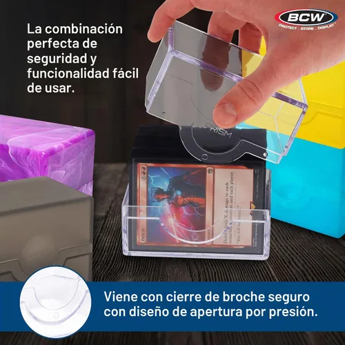 Vista 5 de BCW Spectrum Prism Deck Case - Azul Apatita - 1 Paquete Estuche para Mazo de Cartas con Cierre Seguro a Presión Cabe 100 Cartas con Doble Funda