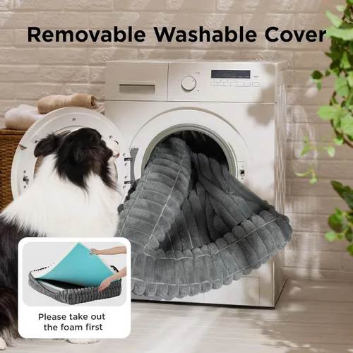 Vista 7 de Bedsure - Cama ortopédica para perros pequeños, cama impermeable de espuma viscoelástica con lados, sofá de espuma de nido de abeja para perros