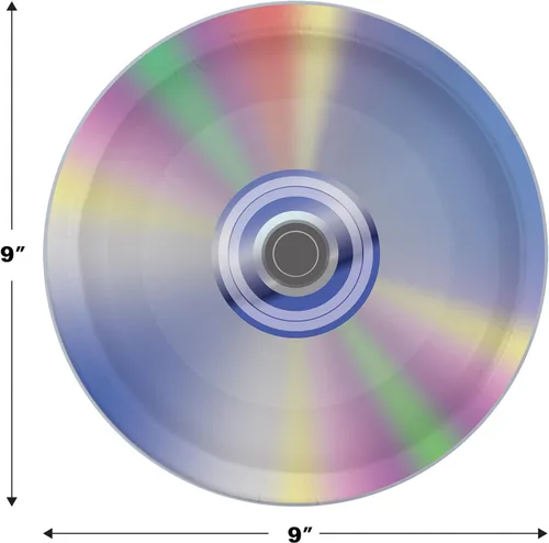 Vista 2 de Beistle Platos de papel CD de 24 piezas de vajilla retro de los años 90 para suministros de fiesta temática de los años 90, celebrando contigo desde