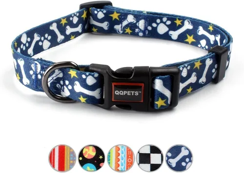 Vista 17 de Collar de perro suave ajustable: estampado de flores rosadas, multicolor, lindos patrones para mascotas, talla XS, pequeña, mediana y grande