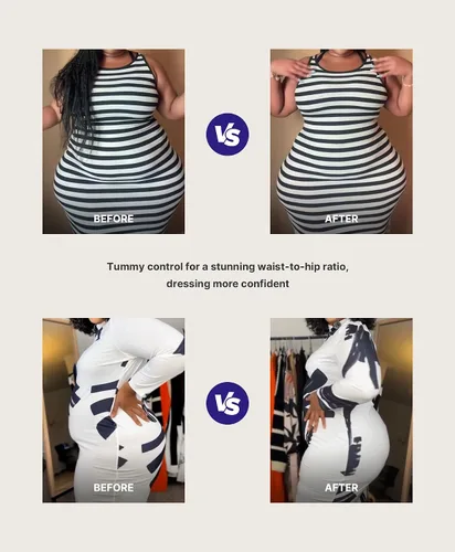 Vista 4 de SHAPELLX Shorts Moldeadores de Cuerpo de Cintura Alta Shapewear para Mujeres Control de Abdomen Adelgazamiento de Muslos Shorts Deslizantes