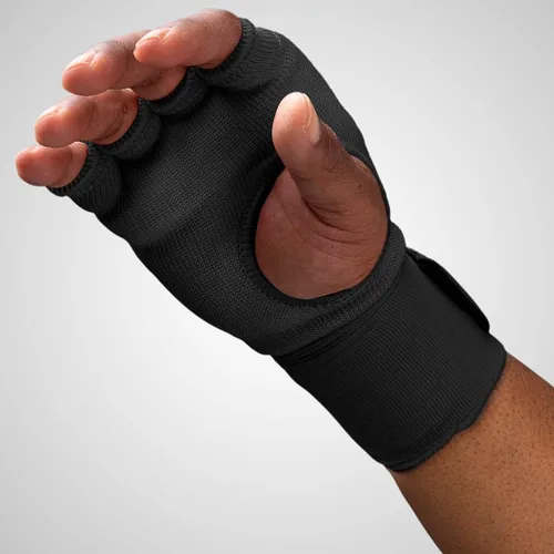 Vista 4 de Hayabusa Guantes de mano de gel rápido para boxeo Slip-On Design, Padded Knuckle Protection, Hook and Loop Closure, Muay Thai Kickboxing, Men and