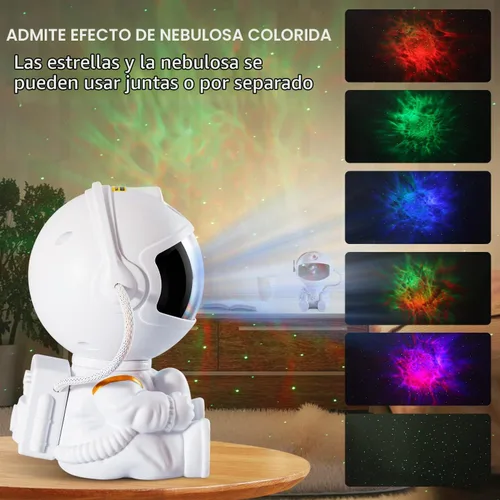 Vista 2 de SHJQJJLBCQ Proyector de galaxia astronauta, luz nocturna remota para Blanco