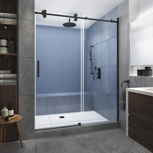 Vista 9 de Aston SDR978EZ.UC-ORB-4880-L Langham XL Puerta de ducha, bronce aceitado, transparente-izquierda