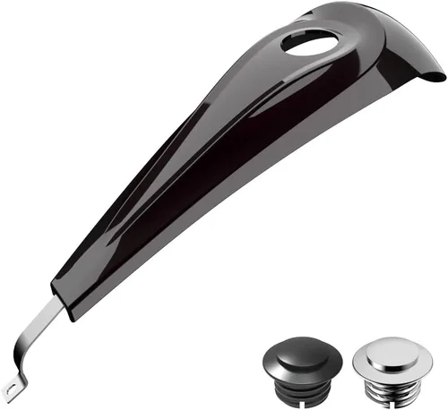 Vista 81 de Consola de tanque de perfil bajo para Harley Touring 2008+, whisky ámbar, panel de combustible de tablero liso y tapa de tanque de gasolina cromada