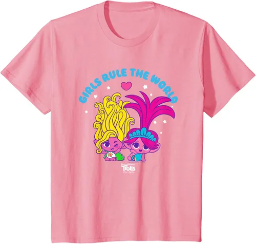 Vista 13 de DreamWorks Trolls Band Together - Camiseta para niñas con leyenda "Rule", diseño Negro