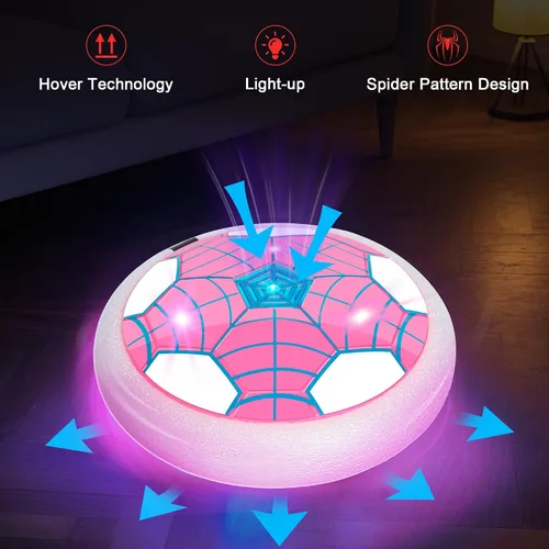 Vista 3 de Pelota de Fútbol Flotante para Niños, Paquete de 2 Pelotas de Fútbol de Interior con Luz LED para Niños y Niñas Mayores, Juguetes con Luces, Juego