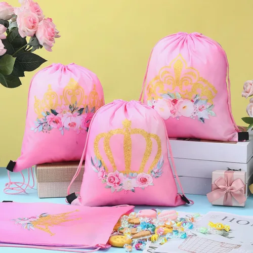 Vista 22 de Sweetude 24 bolsas de regalo de fiesta Let's Glow con cordón, decoración para niñas, niños, cumpleaños, bodas, fiestas