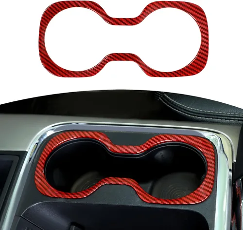 Vista 11 de RT-TCZ para RAM Cubierta de Soporte de Tazas de Consola Central Marco de Cubierta para Dodge RAM 2012-2017 Negro Fibra de Carbono ABS Accesorios