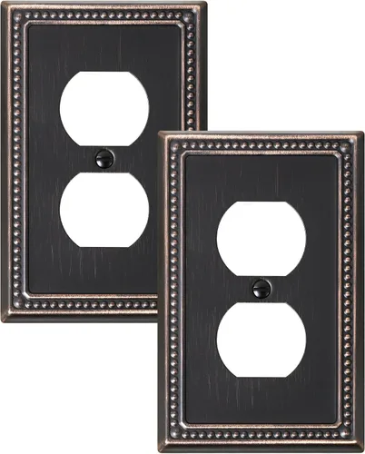 Vista 38 de Paquete de 2 cubiertas de placa de interruptor de luz de doble palanca, cubiertas decorativas de placa de doble interruptor Pearls, placa de pared