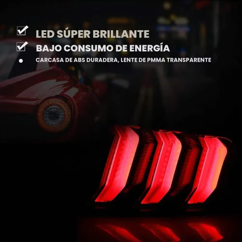 Vista 2 de Nixon Offroad Conjunto de luces traseras LED para Ford Mustang 2015-2023, estilo Euro, par de luces traseras LED Mustang con intermitentes