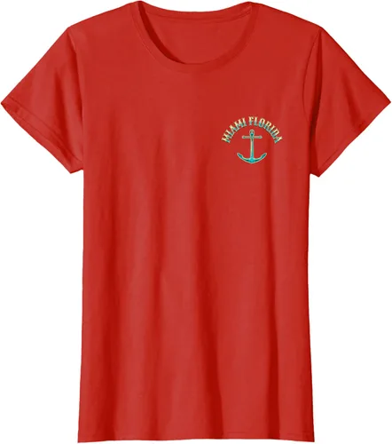 Vista 46 de Camiseta con diseño de pesca en la parte delantera y trasera de Miami Florida USA, Negro