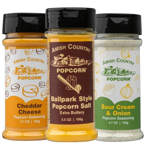 Vista 26 de Amish Country Popcorn Paquete de 6 paquetes de polvo de palomitas de maíz, anticuado, sin OMG