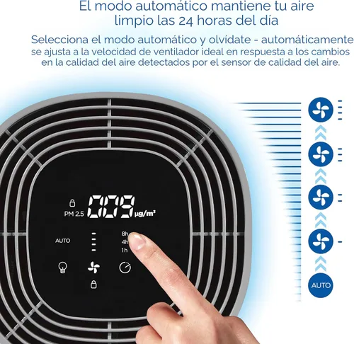 Vista 7 de Clorox - Purificadores de aire HEPA para el hogar, filtro HEPA verdadero, habitaciones medianas de hasta 1,000 pies cuadrados, elimina el 99.9%