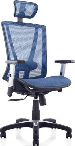 Vista 10 de Silla de oficina ergonómica ajustable negra de 53 pulgadas de alto, silla ergonómica de oficina en casa, silla ergonómica con reposacabezas, sillas