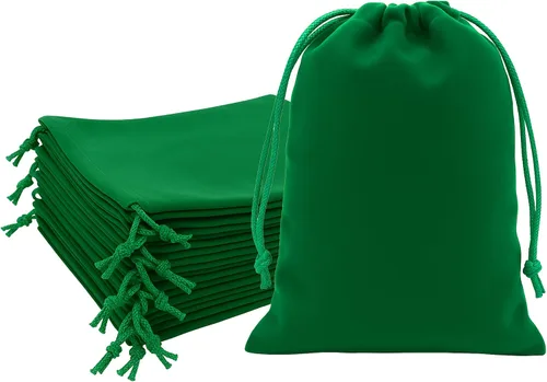 Vista 25 de Mandala Crafts Bolsas de terciopelo negro con cordón de 14 x 14 pulgadas, 10 bolsas grandes de terciopelo con cordón a granel para regalos de fiesta