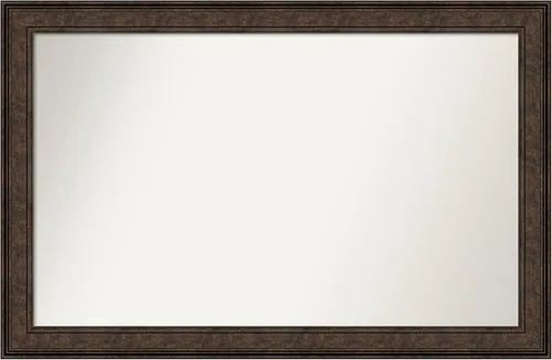 Vista 436 de Amanti Art Espejo de pared personalizado no biselado (25 x 25 pulgadas), marco de bronce acentuado, varios tamaños personalizados, espejo de baño