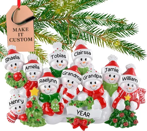 Vista 18 de Adorno personalizado para pareja 2025 Personalización gratuita las 24 horas Adornos de Navidad de muñeco de nieve grabados con láser para árbol