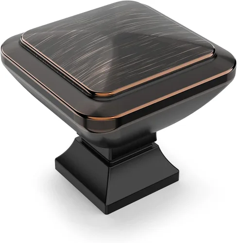 Vista 8 de Asidrama Paquete de 6 pomos de latón cepillado de 1-1/4 pulgadas para gabinetes de cocina, pomos dorados para aparadores, perillas de cajones