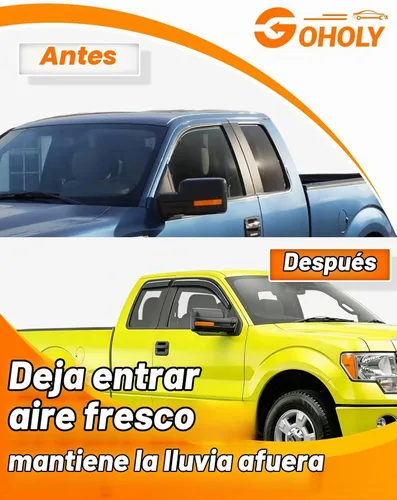 Vista 7 de Protector de lluvia extra grueso para Ford F150 2004-2014 Extended Cab/SuperCab protectores de lluvia con cinta adhesiva lateral de camioneta