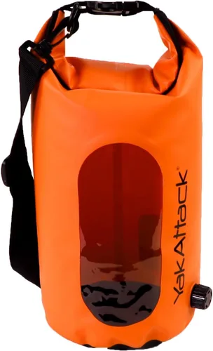Vista 14 de YakAttack Bolsa de secado enrollable de 5L con válvula de aire, carbono negro, bolsa seca marina impermeable para kayak, canotaje y paddleboarding