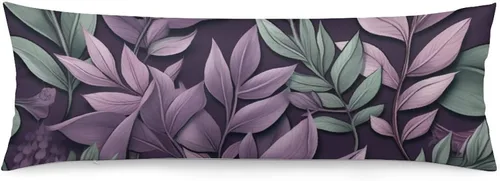 Vista 7 de Elegant Leaves - Funda de almohada de poliéster (20 x 54 pulgadas), color burdeos