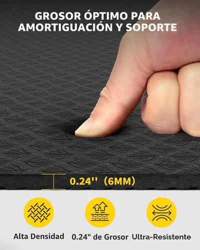 Vista 3 de CAMBIVO Esterilla de Yoga Grande (6' x 4'), Alfombrilla de Entrenamiento Extra Ancha para Hombres y Mujeres, Esterilla de Yoga Gruesa de 1/3 y 1/4