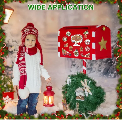 Vista 3 de 12 Piezas de Imanes de Navidad para Refrigerador, Decoración Magnética para Nevera, Calcomanías de Coche de Navidad, Imanes de Árbol de Navidad