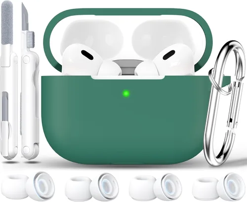 Vista 8 de RFUNGUANGO - Funda de silicona para AirPods Pro con auriculares, aguacate