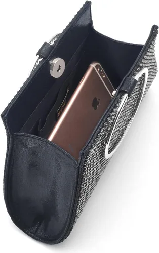 Vista 3 de Bolso de mano de cristal para novia y dama de honor, elegante bolso de noche para mujer