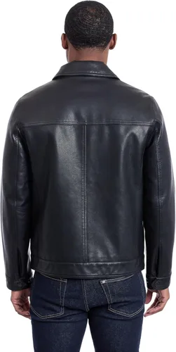 Vista 5 de Tommy Hilfiger Chaqueta clásica de piel sintética, para hombre Negro
