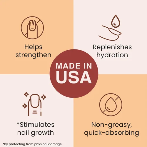 Vista 3 de Aceite orgánico para uñas y cutículas, aceite de uñas fabricado en Estados Unidos para crecimiento y fuerza con jojoba y vitamina E, reparación