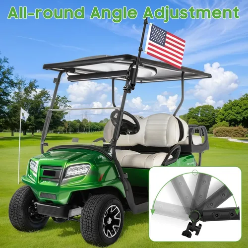 Vista 3 de 10L0L Kit de soporte para bandera de carrito de golf y poste de bandera universal para Yamaha EZGO Club Car, soporte resistente para carrito