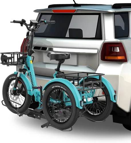 Vista 8 de NAIZEA Soporte de enganche para 2 bicicletas, capacidad de 270 libras, compatible con E-Trikes y bicicletas E, combinación libre multifuncional