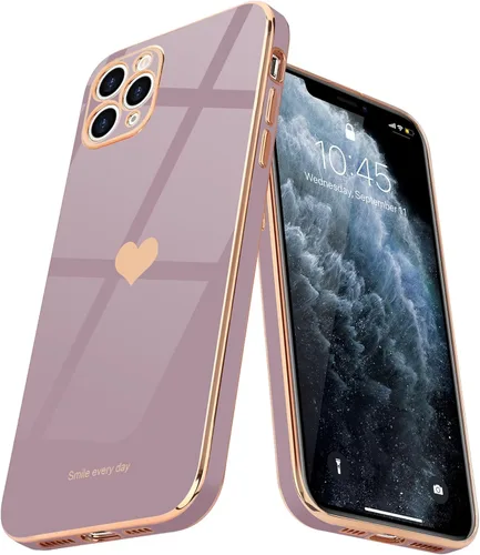 Vista 10 de Teageo Funda para iPhone 11 Pro Max para niñas y mujeres, lindo corazón de amor, cubierta trasera suave, protección completa elevada, protección