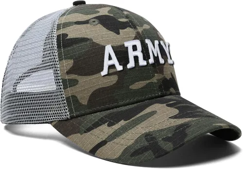 Vista 3 de Foakecb Gorra de béisbol de malla de camuflaje bordada del ejército de lujo para hombres y mujeres