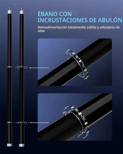 Vista 6 de KONLLEN Carbon Fiber Pool Cue, Low Deflection Shaft with Pro Taper 1.0 Taco negro