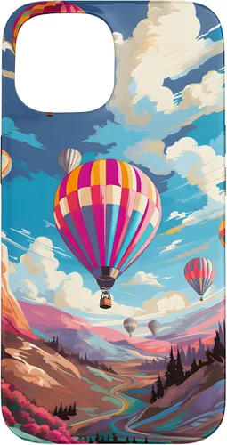 Vista 6 de Colorful Hot Air Balloons Pop Art Style Case for iPhone 17