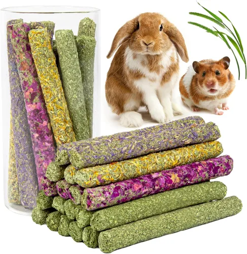 Vista 10 de Sofier Golosinas de Heno Timothy Juguetes para Conejos Juguetes para Conejitos Cobayo Hámster Masticables Naturales para Dientes Hechos a Mano