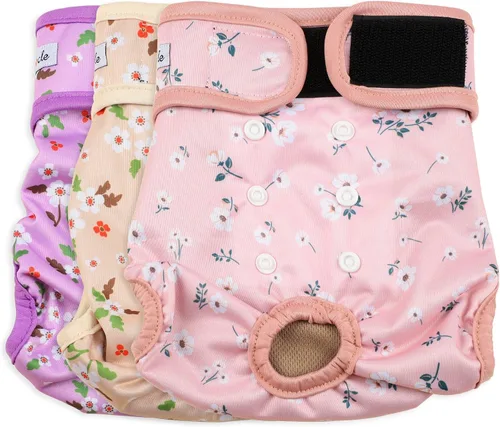 Vista 27 de Pañales para perras hembra, pañales reutilizables para perritos en celo, altamente absorbentes para la incontinencia de mascotas, con broches