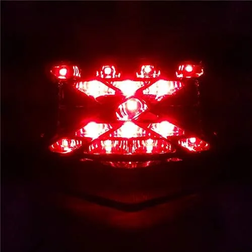 Vista 7 de Luz trasera trasera intermitentes de freno Luz LED integrada para Kawasaki Z650 Z900 Ninja 650 2017 2018 2019 2020 2021 (cromo)