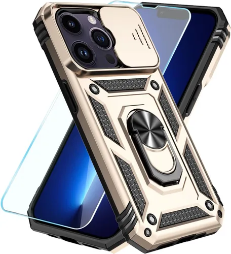Vista 36 de SunStory Funda compatible con iPhone 12 Pro Max con protector de pantalla HD, cubierta de cámara deslizante y soporte de anillo giratorio