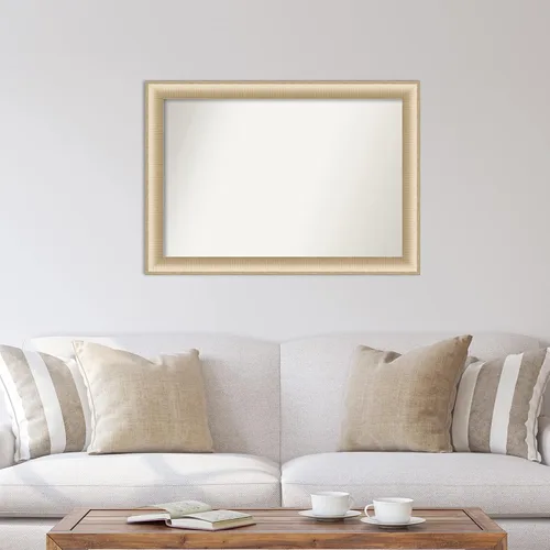 Vista 5 de Amanti Art Espejo de pared, elegante espejo con marco de miel cepillada para decoración de pared o uso como espejo de baño para sobre el fregadero
