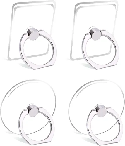 Vista 8 de Soporte de anillo para teléfono celular, lazo de agarre transparente para dedos, rotación de 360 grados, soporte para anillo de dedo