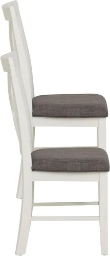 Vista 5 de Powell Muebles Jane Side, Silla de comedor blanca antigua