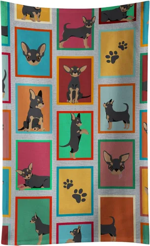 Vista 89 de Caroline's Treasures MLM1160KTWL - Lots of Red Siberian Husky - Toalla de cocina para invitados, toalla de baño decorativa para cara, té, paño